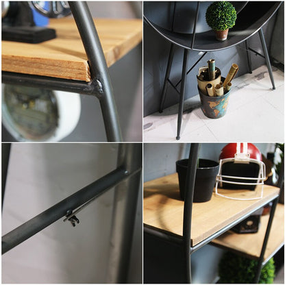 Simple Modern Wrought Iron Plaid Bookcase Features Restaurant Bar Floor Rack Living Room Partition Wall Bookcase Wheel Frame