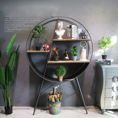 Simple Modern Wrought Iron Plaid Bookcase Features Restaurant Bar Floor Rack Living Room Partition Wall Bookcase Wheel Frame