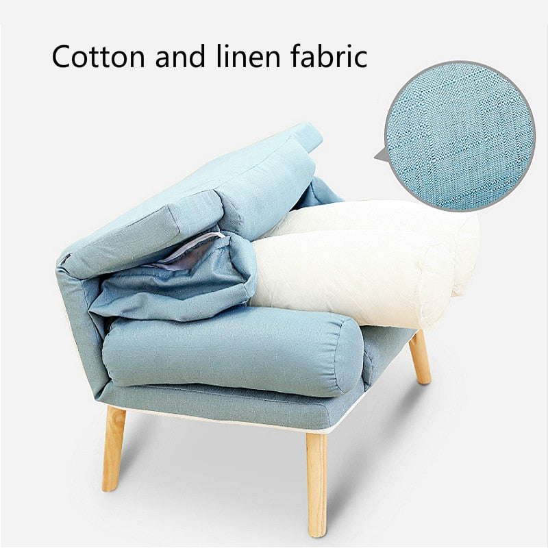 Simple Style Lazy Sofa Household Single Person Thicken Adjustable Reclining Sofa with Footrest Foldable Balcony Leisure Sofa