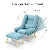 将图片加载到图库查看器，Simple Style Lazy Sofa Household Single Person Thicken Adjustable Reclining Sofa with Footrest Foldable Balcony Leisure Sofa
