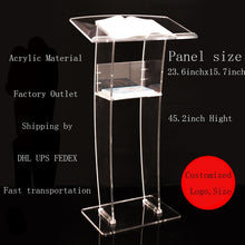 将图片加载到图库查看器，Simple Transparent Acrylic Church Podium Welcoming Platform Podium Table Consultation Reception Desk Shopping Speaking Platform
