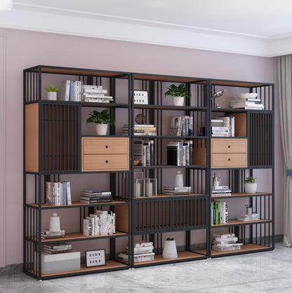 Simple creative bookshelf office floor bookcase partition screen new stroke iron shelf Nordic display shelf