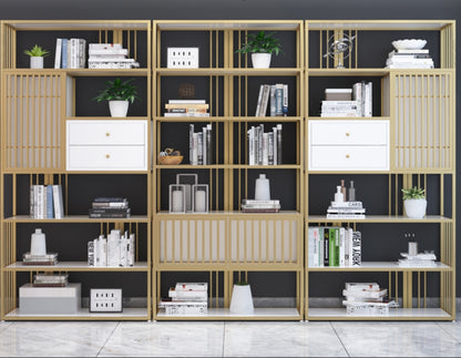 Simple creative bookshelf office floor bookcase partition screen new stroke iron shelf Nordic display shelf