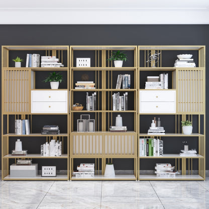 Simple creative bookshelf office floor bookcase partition screen new stroke iron shelf Nordic display shelf