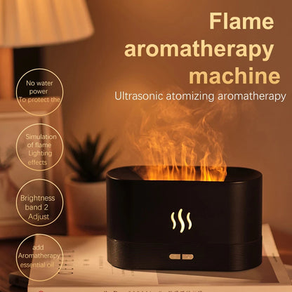 Simulation Flame Ultrasonic Humidifier USB Essential Oil Diffuser Home Office Air Freshener Soothe Sleep Flame Lamp Atomizer