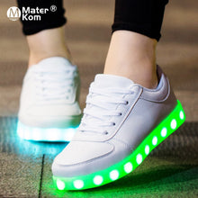 Load image into Gallery viewer, Kids USB Charger Glowing Sneakers Children Led Casual Shoes Unisex Boys Girls LED Slippers Luminous Sneakers Girls Breathable Shoes Size 27-42
