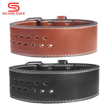 將圖片載入圖庫檢視器 SkangDuke 10MM Buckle Leather Squats Weightlifting Belt Barbell Dumbbell Fitness Gym Weights Training Waist Support Equipment
