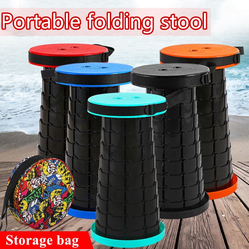 Small Stools Ottomans shower Stool Elderly Bath Chair Folding Plastic Mobile Camping Shoe Shelves Fishing Pouf Ottoman Portable