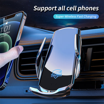 Smart Sensor Automatic Clamping 15W Fast Car Wireless Charger Stand Air Outlet Multifunction Phone Wireless Charging Bracket