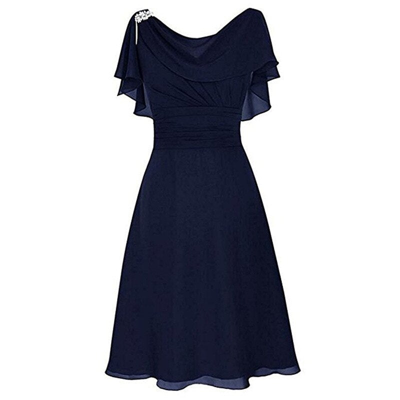 Solid High-waist Dresses Woman Party Night Dress Women Plus Size High Quality Polyester Dress Women 2019 May