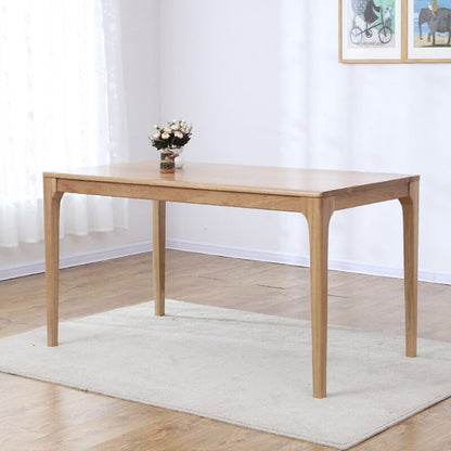 Solid Wood Dining Table White Oak Peninsula Dining Table Nordic Minimalist Oak Restaurant Cafe Dining Table