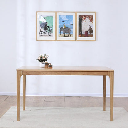 Solid Wood Dining Table White Oak Peninsula Dining Table Nordic Minimalist Oak Restaurant Cafe Dining Table