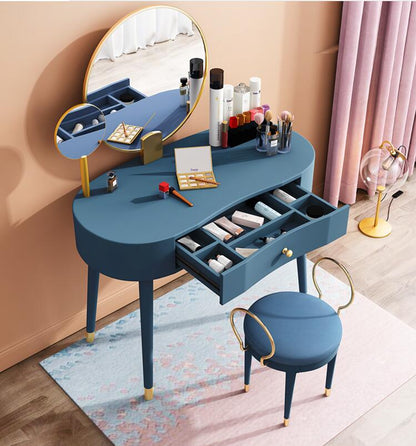 Solid wood dressing table modern minimalist bedroom light luxury dressing table with mirror integrated net celebrity home Nordic