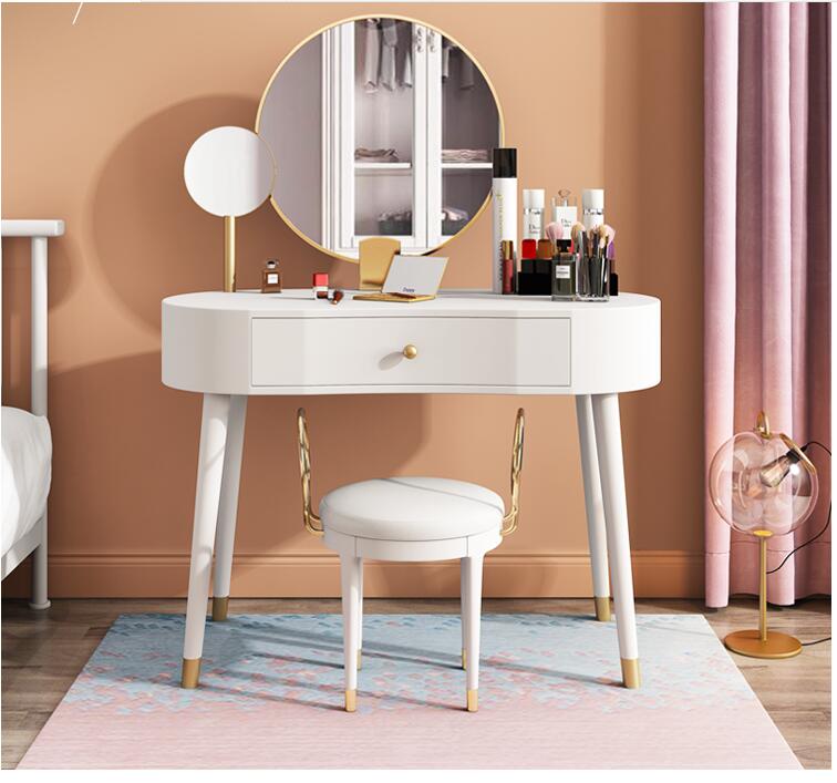 Solid wood dressing table modern minimalist bedroom light luxury dressing table with mirror integrated net celebrity home Nordic