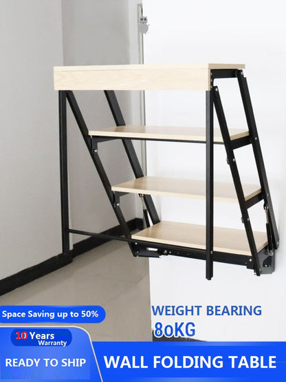 Space Saving Design Hidden Wall Garden Storage Rack Extended Table