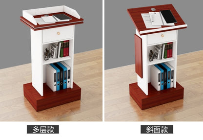 Speech platform simple modern welcome desk reception desk shopping guide reception desk host desk MC desk