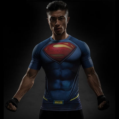 Spiderman VS Superman T Shirt Tee 3D Printed T shirts Men Short Raglan sleeve Fitness Cosplay Costume DC Film Slim Fit Tops Male