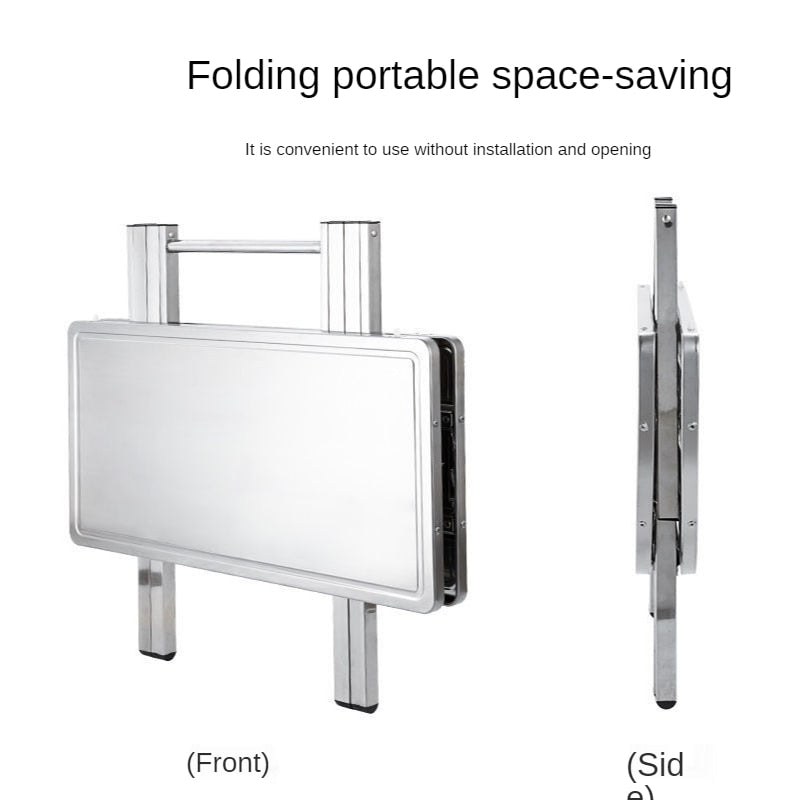 Stainless Steel Folding Table Kitchen Furniture Portable Household Square Outdoor Round Table Modern Simplicity Breakfast Table