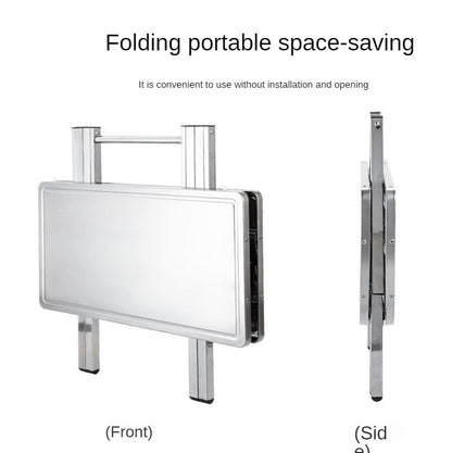 Stainless Steel Folding Table Kitchen Furniture Portable Household Square Outdoor Round Table Modern Simplicity Breakfast Table