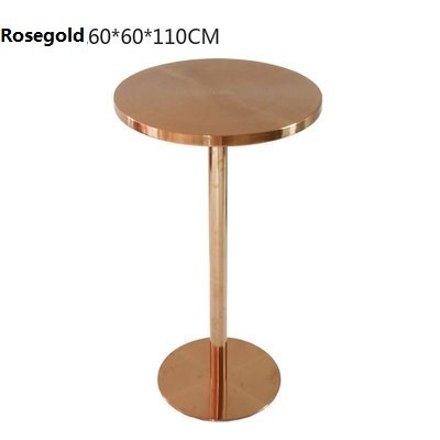 Stainless Steel Gold-Plated Titanium High Round Table Bar Small Home Simple Modern Round Table. Bar Table