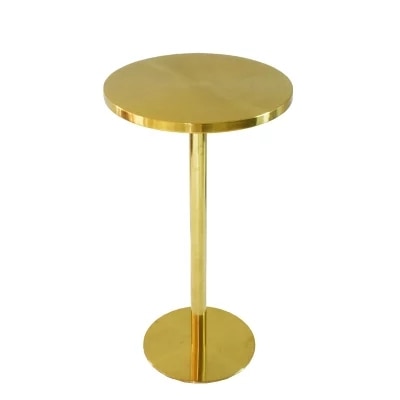 Stainless Steel Gold-Plated Titanium High Round Table Bar Small Home Simple Modern Round Table. Bar Table