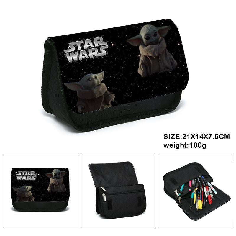 Star Wars Mandalorian Baby Yoda Action Figures toys Student Anime Stationery Box Child High-capacity Pen case Bag kids Gift toy