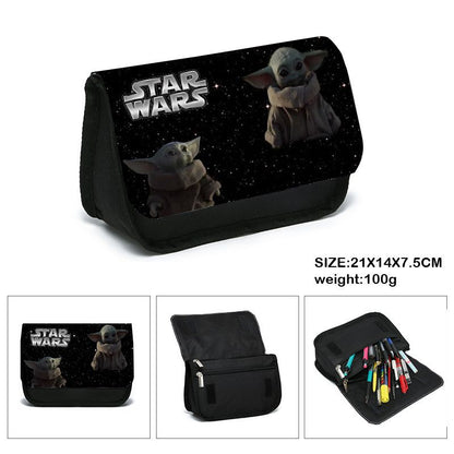 Star Wars Mandalorian Baby Yoda Action Figures toys Student Anime Stationery Box Child High-capacity Pen case Bag kids Gift toy