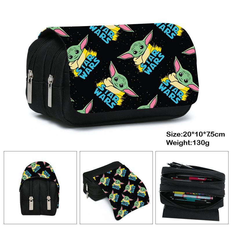 Star Wars Mandalorian Baby Yoda Action Figures toys Student Anime Stationery Box Child High-capacity Pen case Bag kids Gift toy
