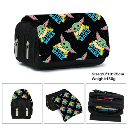 Star Wars Mandalorian Baby Yoda Action Figures toys Student Anime Stationery Box Child High-capacity Pen case Bag kids Gift toy