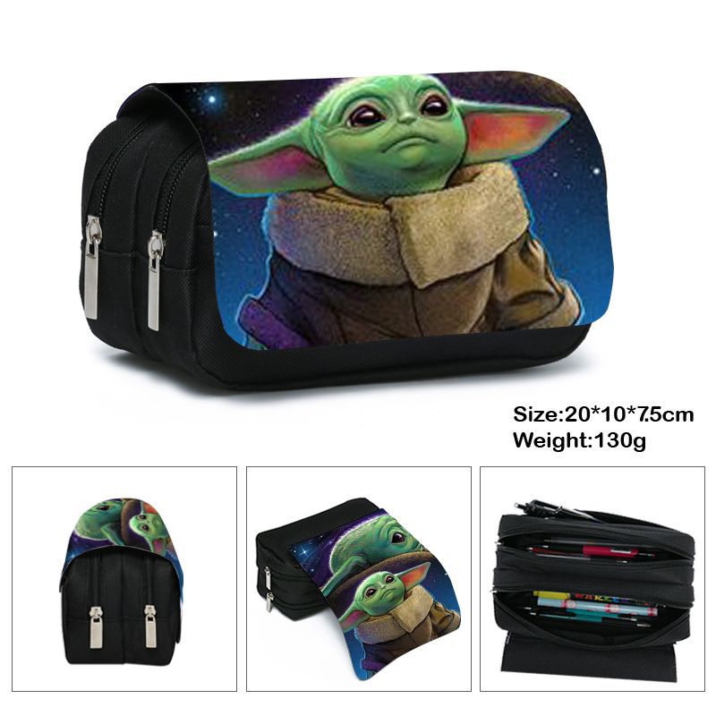 Star Wars Mandalorian Baby Yoda Action Figures toys Student Anime Stationery Box Child High-capacity Pen case Bag kids Gift toy