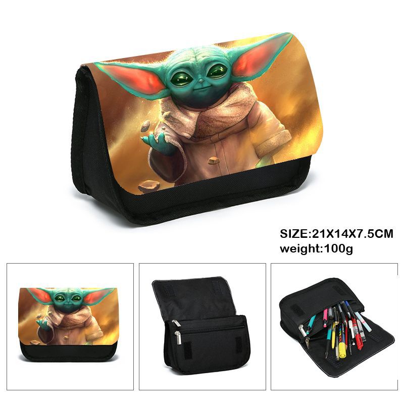 Star Wars Mandalorian Baby Yoda Action Figures toys Student Anime Stationery Box Child High-capacity Pen case Bag kids Gift toy