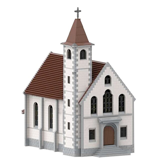 Street View House Model Church City Scene Constructor Educational Toys Building Blocks Bricks. Children Kids Christmas Gifts