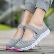 将图片加载到图库查看器，Summer Breathable Women Sneakers Healthy Walking Mary Jane Shoes Sporty Mesh Sport Running Mother Gift Light Flats 35-42 Size
