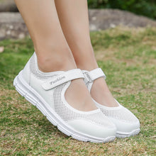 将图片加载到图库查看器，Summer Breathable Women Sneakers Healthy Walking Mary Jane Shoes Sporty Mesh Sport Running Mother Gift Light Flats 35-42 Size
