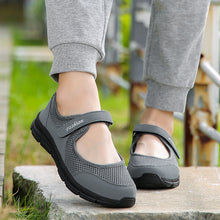 将图片加载到图库查看器，Summer Breathable Women Sneakers Healthy Walking Mary Jane Shoes Sporty Mesh Sport Running Mother Gift Light Flats 35-42 Size
