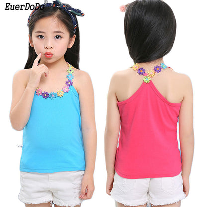 Summer Girls Shirts Multicolor Kids Underwear Model Teenager T-shirt Children Undershirt Kids Singles 10 12