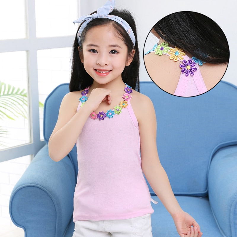 Summer Girls Shirts Multicolor Kids Underwear Model Teenager T-shirt Children Undershirt Kids Singles 10 12