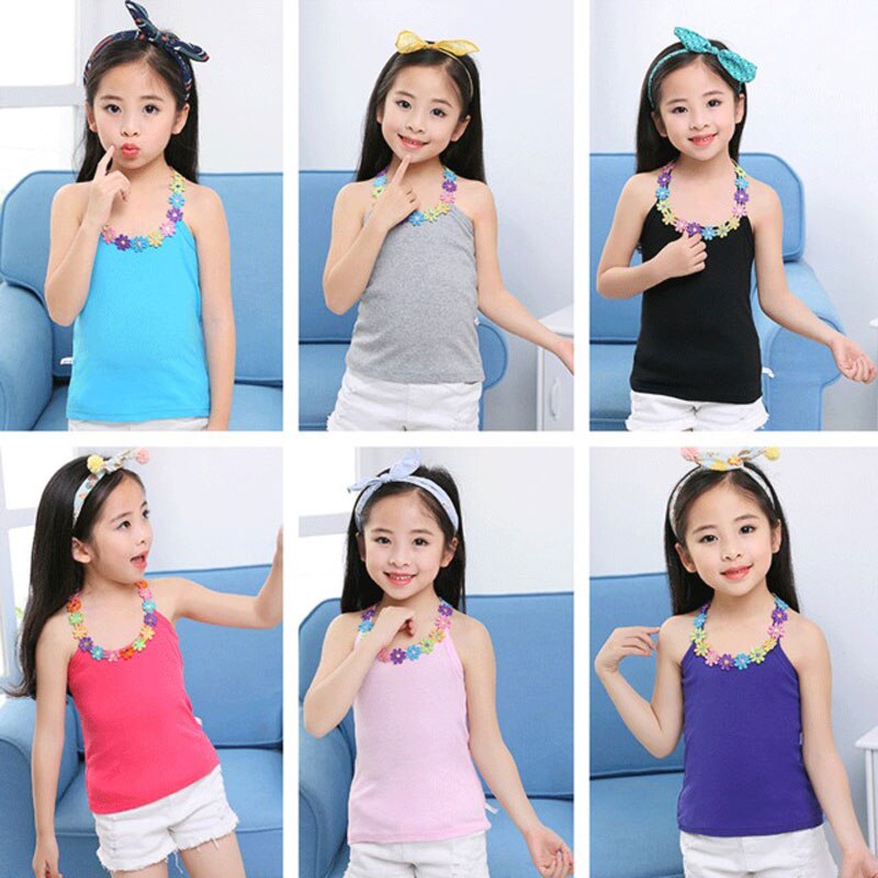 Summer Girls Shirts Multicolor Kids Underwear Model Teenager T-shirt Children Undershirt Kids Singles 10 12