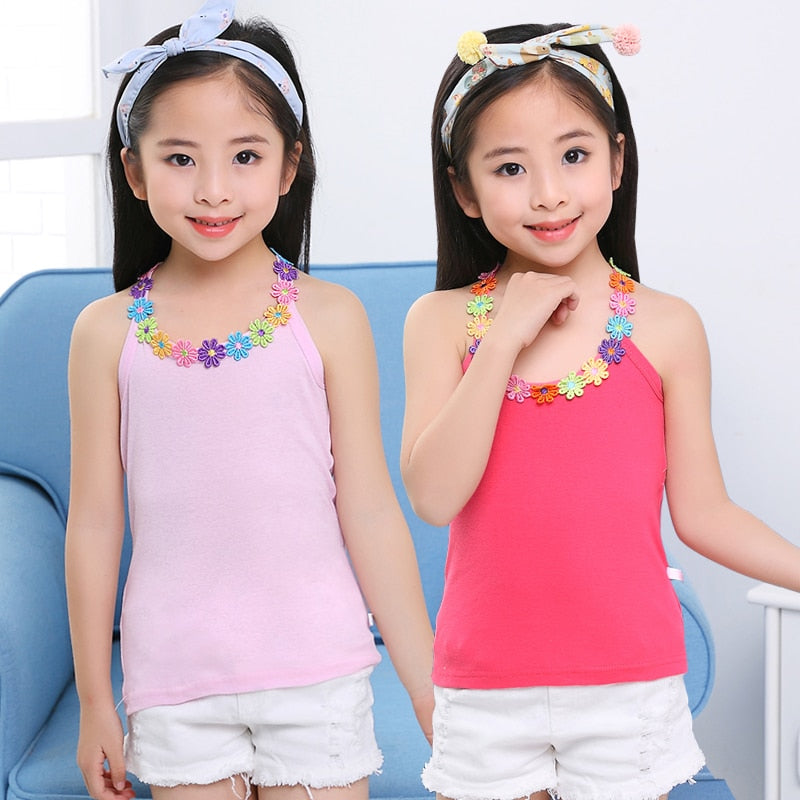 Summer Girls Shirts Multicolor Kids Underwear Model Teenager T-shirt Children Undershirt Kids Singles 10 12