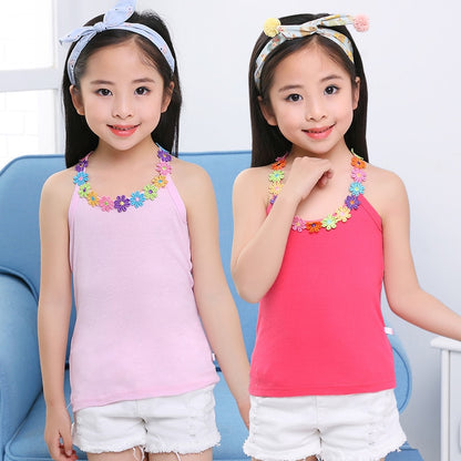 Summer Girls Shirts Multicolor Kids Underwear Model Teenager T-shirt Children Undershirt Kids Singles 10 12
