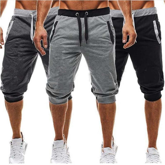 Summer Leisure Men Knee Length Shorts Color Patchwork men Joggers Short Sweatpants Trousers Men Bermuda Shorts roupa masculina