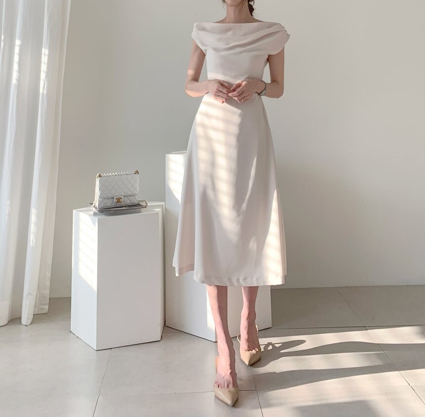 Summer Women Solid Color Elegant Dress Business Party Bodycon Work Office Women Female Dress