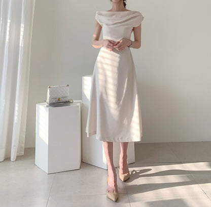 Summer Women Solid Color Elegant Dress Business Party Bodycon Work Office Women Female Dress
