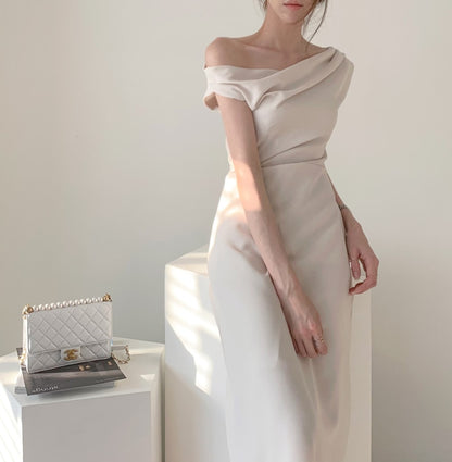 Summer Women Solid Color Elegant Dress Business Party Bodycon Work Office Women Female Dress