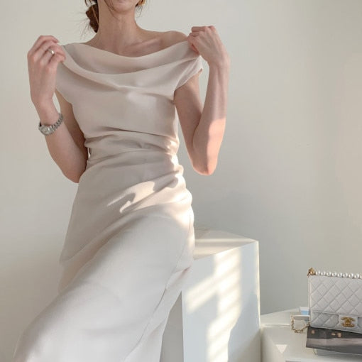 Summer Women Solid Color Elegant vestidos Business Party Bodycon Work Office Women Female Dress