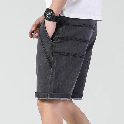 Men's Summer Thin Elastic Waist Band Denim Shorts Mens Loose Plus Size Big 4XL 5XL 6XL Large Size Shorts Casual Fat Male Jeans Bermuda