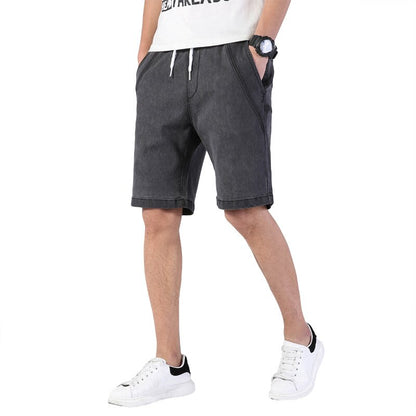 Men's Summer Thin Elastic Waist Band Denim Shorts Mens Loose Plus Size Big 4XL 5XL 6XL Large Size Shorts Casual Fat Male Jeans Bermuda