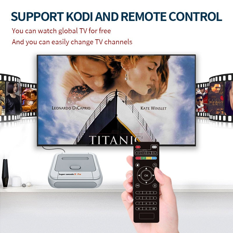Super Console X Pro S905X HD WiFi Output Mini TV Video Game Player For PSP/PS1/N64/DC Games Dual System Built-in 50000+ Games