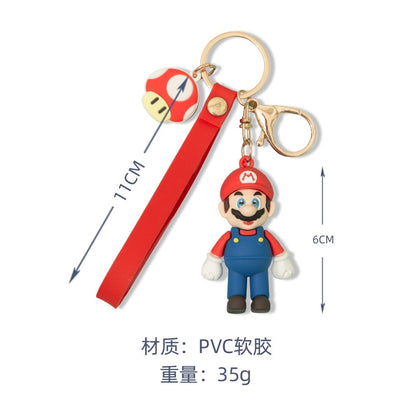 Super Mario Game Keychain Luigi Mushroom Model Doll Action Figures Cartoon Cute Bag Pendant PVC Children's Birthday Gift