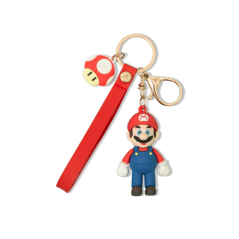 Super Mario Game Keychain Luigi Mushroom Model Doll Action Figures Cartoon Cute Bag Pendant PVC Children's Birthday Gift